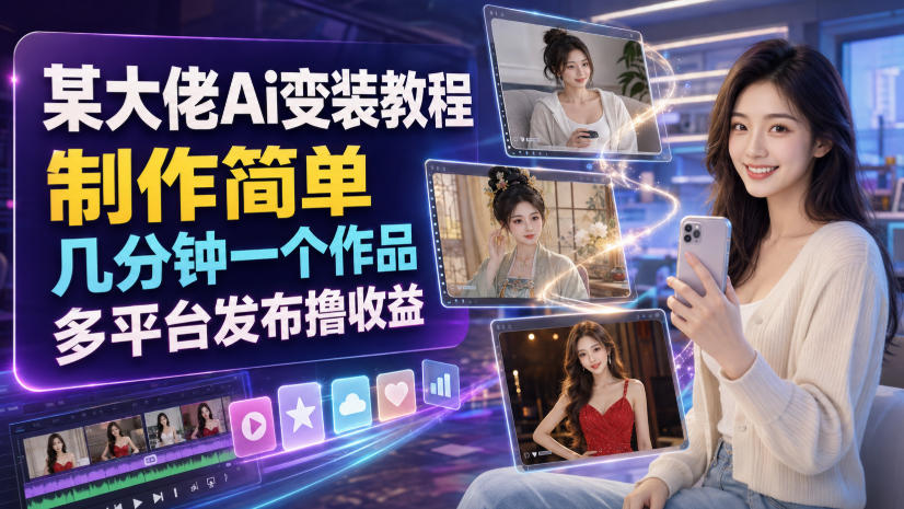某大佬Ai变装教程，制作简单，几分钟一个作品，多平台发布撸收益采购|汽车产业|汽车配件|机加工企业家交流社群中心
