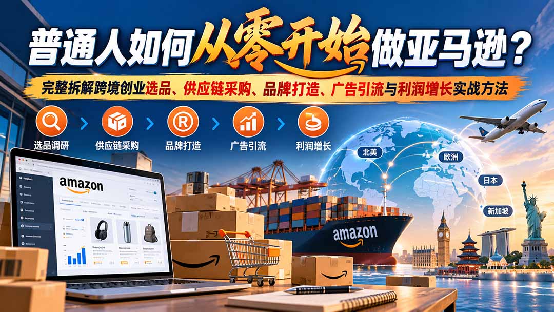 普通人如何从零开始做亚马逊?完整拆解跨境创业选品、供应链采购、品牌打造、广告引流与利润增长实战方法采购|汽车产业|汽车配件|机加工企业家交流社群中心