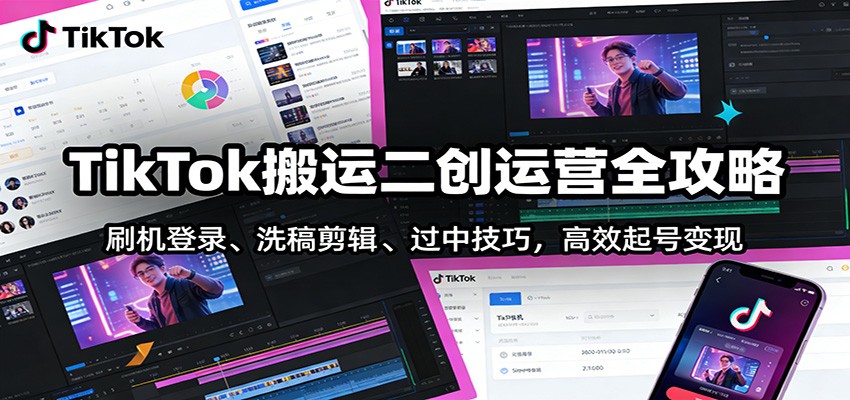 TikTok搬运二创运营全攻略：刷机登录、洗稿剪辑 、过中技巧，高效起号变现采购|汽车产业|汽车配件|机加工蚂蚁智酷企业交流社群中心