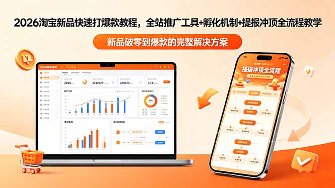 2026淘宝新品快速打爆款教程-更新，全站推广工具+孵化机制+提报冲顶全流程教学采购|汽车产业|汽车配件|机加工企业家交流社群中心