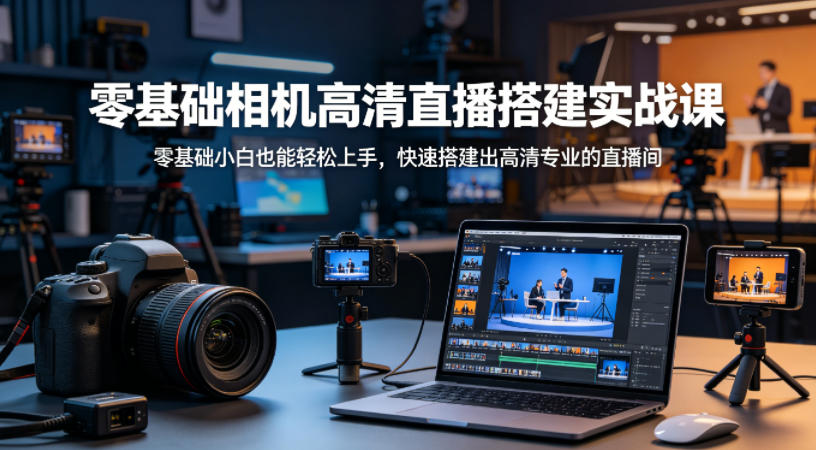 零基础相机高清直播间搭建实战课,小白也能轻松上手,快速搭建出高清专业的直播间采购|汽车产业|汽车配件|机加工企业家交流社群中心