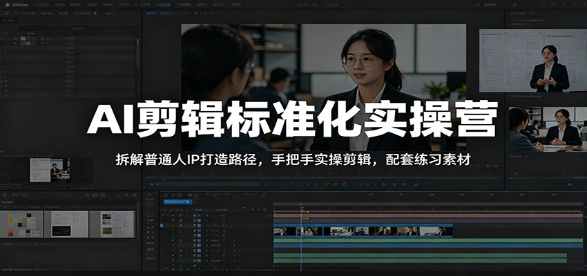 AI剪辑标准化实操营：拆解普通人IP打造路径，手把手实操剪辑，配套练习素材采购|汽车产业|汽车配件|机加工企业家交流社群中心