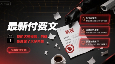 最新付费文：我的这些提醒，的确是透露了太多内幕采购|汽车产业|汽车配件|机加工蚂蚁智酷企业交流社群中心