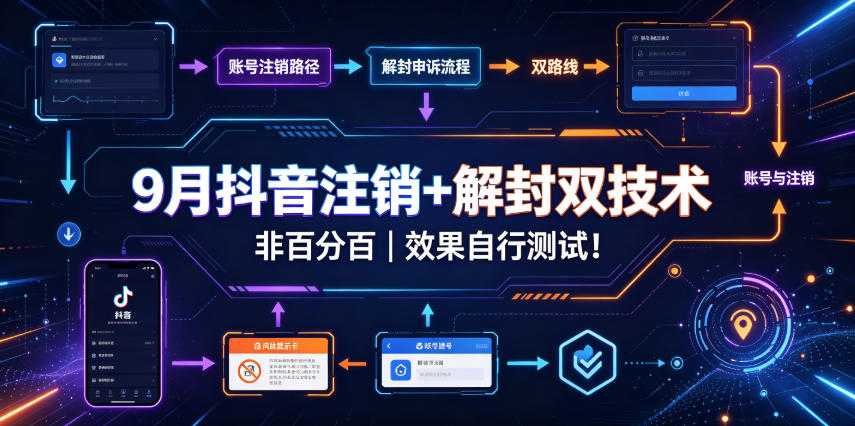 9月抖音注销+解封双技术,非百分百,效果自行测试!采购|汽车产业|汽车配件|机加工企业家交流社群中心