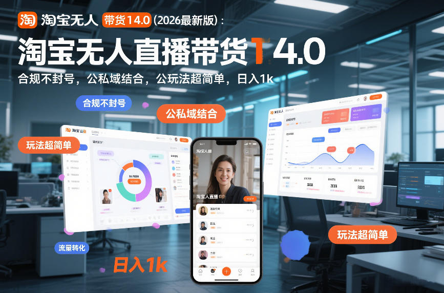 淘宝无人直播带货14.0(2026最新版)：合规不封号，公私域结合，玩法超简单，日入1k+【揭秘】采购|汽车产业|汽车配件|机加工蚂蚁智酷企业交流社群中心