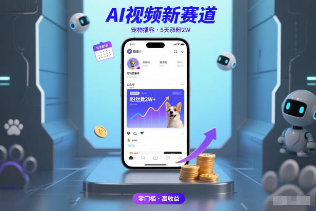 AI视频新赛道，宠物播客仅注册5天涨粉2W，收益非常可观采购|汽车产业|汽车配件|机加工蚂蚁智酷企业交流社群中心
