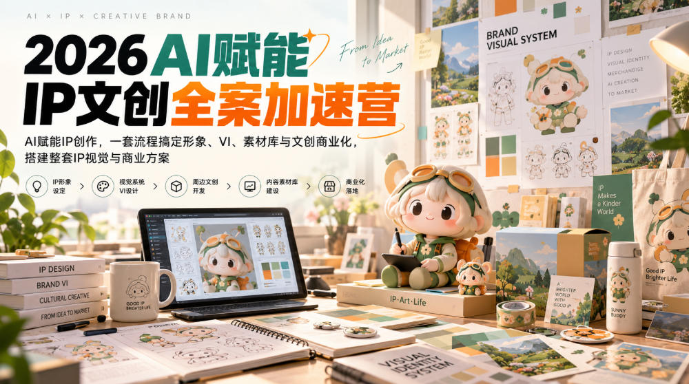 2026AI赋能ip文创全案加速营，AI赋能IP创作，一套流程搞定形象、VI、素材库与文创商业化，搭建整套IP视觉与商业方案采购|汽车产业|汽车配件|机加工企业家交流社群中心
