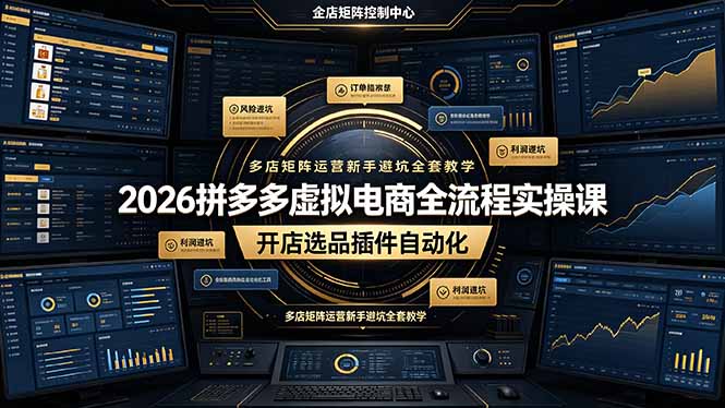 2026拼多多虚拟电商全流程实操课,开店选品插件自动化,多店矩阵运营新手避坑全套教学采购|汽车产业|汽车配件|机加工企业家交流社群中心
