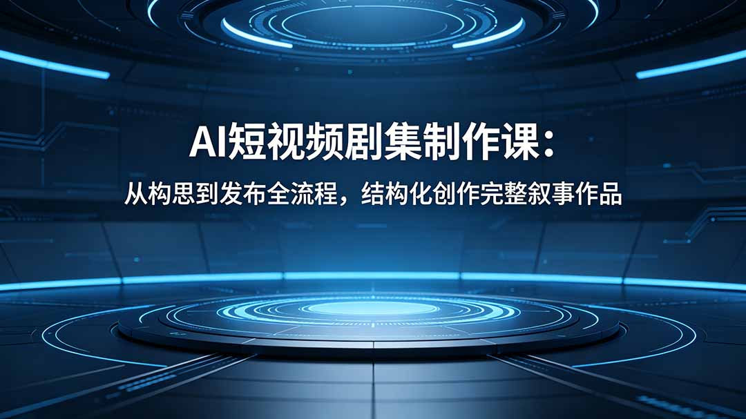 AI短视频剧集制作课：从构思到发布全流程，结构化创作完整叙事作品采购|汽车产业|汽车配件|机加工企业家交流社群中心