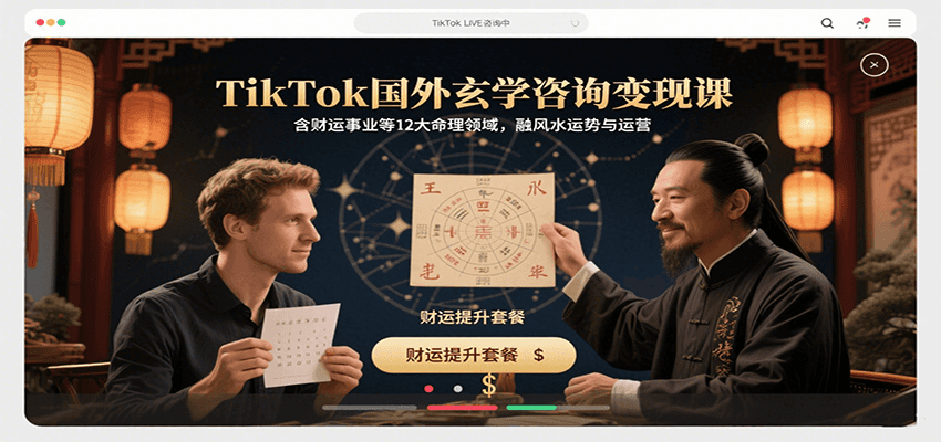 TikTok国外玄学咨询变现课，含财运事业等12大命理领域，融风水运势与运营采购|汽车产业|汽车配件|机加工蚂蚁智酷企业交流社群中心