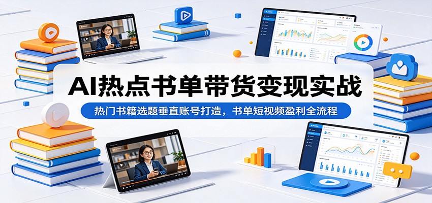 AI热点书单带货变现实战:热门书籍选题垂直账号打造,书单短视频盈利全流程采购|汽车产业|汽车配件|机加工企业家交流社群中心