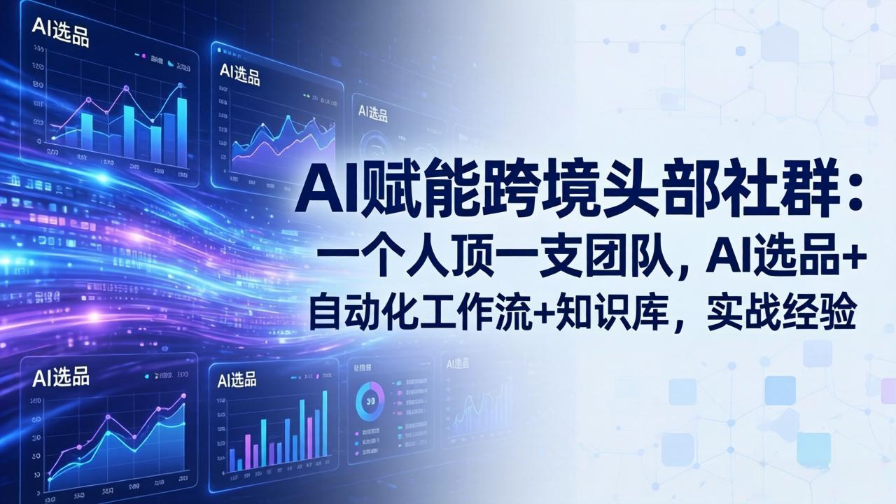AI赋能跨境头部社群:一个人顶一支团队,AI选品+自动化工作流+知识库,实战经验-更新3月采购|汽车产业|汽车配件|机加工企业家交流社群中心