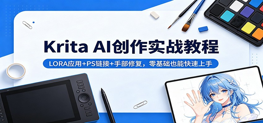 Krita AI创作实战教程：LORA应用+PS链接+手部修复，零基础也能快速上手采购|汽车产业|汽车配件|机加工企业家交流社群中心