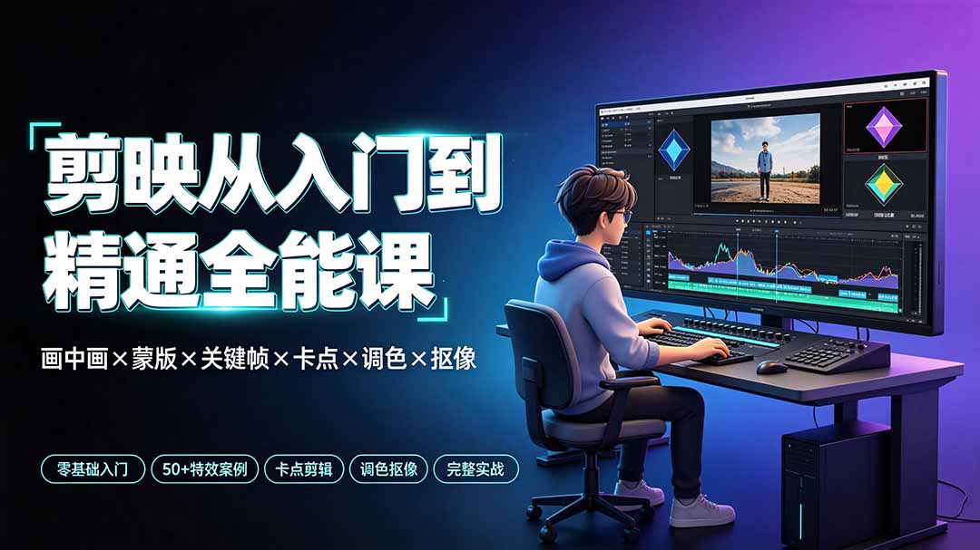 剪映从入门到精通全能课:画中画×蒙版×关键帧×卡点×调色×抠像,一站式掌握剪辑核心技能采购|汽车产业|汽车配件|机加工企业家交流社群中心
