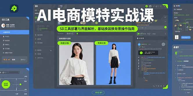 AI电商模特实战课,SD工具部署与界面解析,基础换装换背景操作指南采购|汽车产业|汽车配件|机加工蚂蚁智酷企业交流社群中心