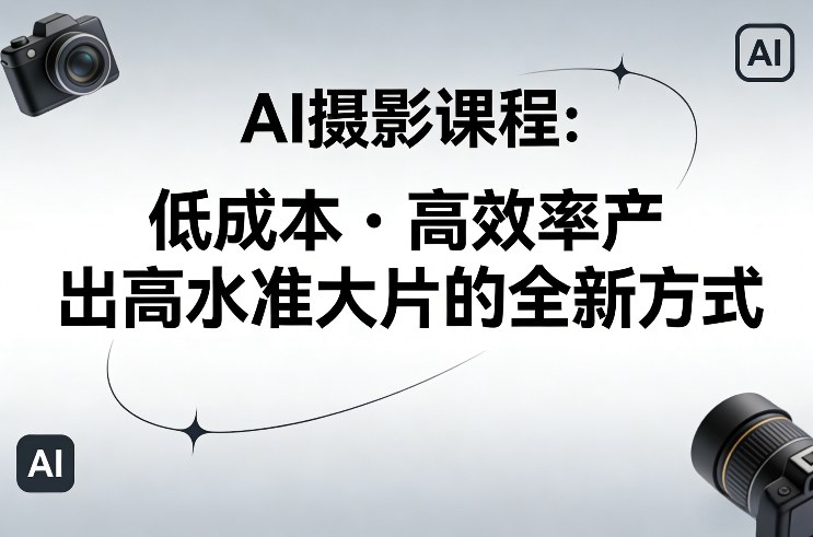 AI摄影课程，低成本高效率产出高水准大片的全新方式采购|汽车产业|汽车配件|机加工蚂蚁智酷企业交流社群中心