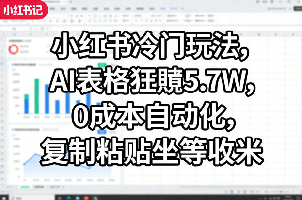 小红书冷门玩法，AI表格狂賺5.7W，0成本自动化，复制粘贴坐等收米采购|汽车产业|汽车配件|机加工企业家交流社群中心
