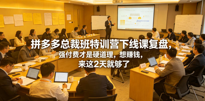 拼多多总裁班特训营下线课复盘,强付费才是硬道理,想賺钱,来这2天就够了采购|汽车产业|汽车配件|机加工企业家交流社群中心