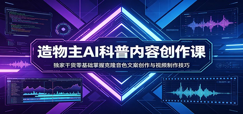 AI科普内容创作课:独家干货零基础掌握克隆音色文案创作与视频制作技巧采购|汽车产业|汽车配件|机加工企业家交流社群中心