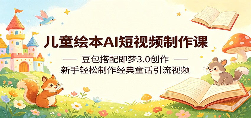 儿童绘本AI短视频制作课：豆包搭配即梦3.0创作，新手轻松制作经典童话引流视频采购|汽车产业|汽车配件|机加工企业家交流社群中心