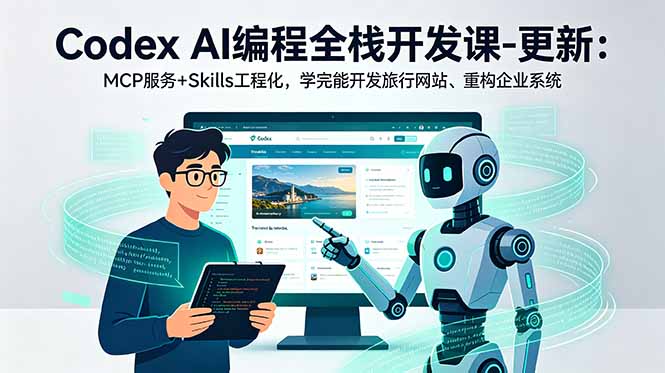 Codex AI编程全栈开发课-更新：MCP服务+Skills工程化，学完能开发旅行网站、重构企业系统采购|汽车产业|汽车配件|机加工企业家交流社群中心