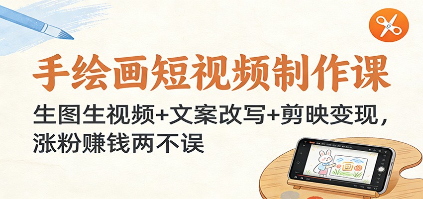 手绘画短视频制作课:生图生视频+文案改写+剪映变现,涨粉赚钱两不误采购|汽车产业|汽车配件|机加工蚂蚁智酷企业交流社群中心