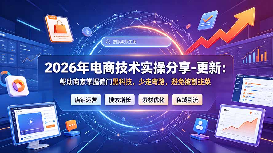 2026年电商技术实操分享-更新7月:帮助商家掌握偏门黑科技,少走弯路,避免被割韭菜采购|汽车产业|汽车配件|机加工企业家交流社群中心