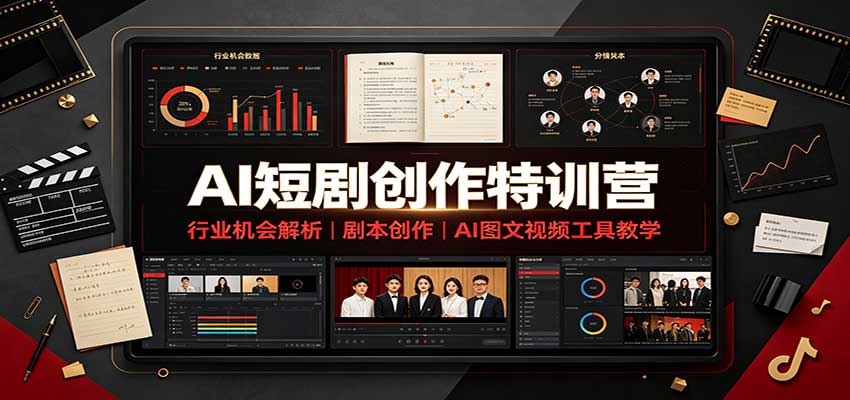 AI短剧创作特训营:行业机会解析,剧本创作,AI图文视频工具教学(文字版)采购|汽车产业|汽车配件|机加工企业家交流社群中心