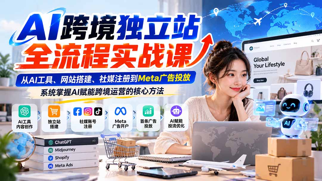AI跨境独立站全流程实战课：从AI工具、网站搭建、社媒注册到Meta广告投放，系统掌握AI赋能跨境运营的核心方法采购|汽车产业|汽车配件|机加工企业家交流社群中心