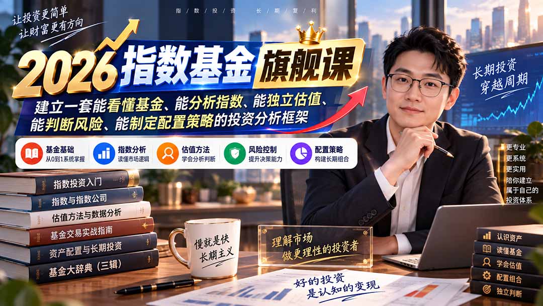 2026指数基金旗舰课｜建立一套能看懂基金、能分析指数、能独立估值、能判断风险、能制定配置策略的投资分析框架采购|汽车产业|汽车配件|机加工企业家交流社群中心