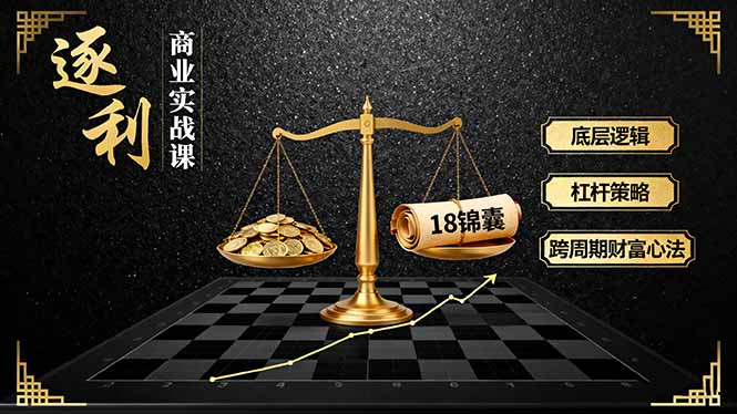 《逐 利》商业实战课,底层逻辑、杠杆策略、18锦囊,跨周期财富心法(更新采购|汽车产业|汽车配件|机加工蚂蚁智酷企业交流社群中心
