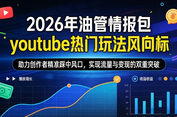 2026年油管情报包，youtube热门玩法风向标，助力创作者精准踩中风口，实现流量与变现的双重突破(更新)采购|汽车产业|汽车配件|机加工蚂蚁智酷企业交流社群中心
