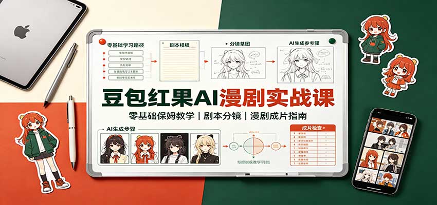豆包红果AI漫剧实战课:零基础保姆教学,剧本分镜,漫剧成片指南采购|汽车产业|汽车配件|机加工企业家交流社群中心