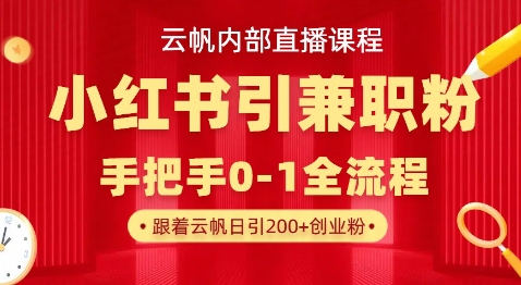 云帆内部直播课，小红书引流兼职粉教程，日引500+月变现过W采购|汽车产业|汽车配件|机加工蚂蚁智酷企业交流社群中心