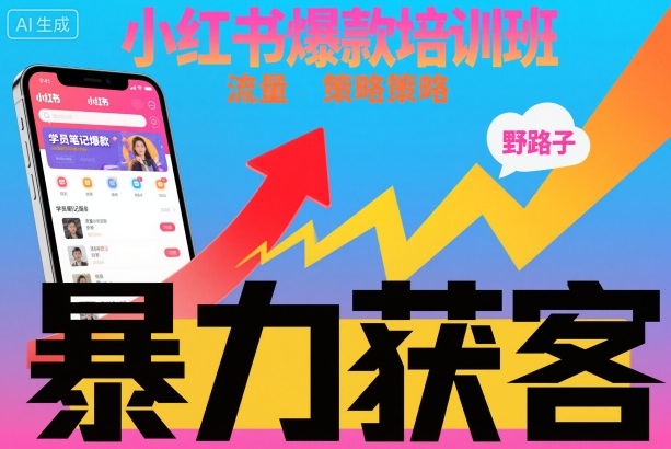 小红书爆款培训班,小红书获客野路子流量打法,暴力持续获客采购|汽车产业|汽车配件|机加工蚂蚁智酷企业交流社群中心