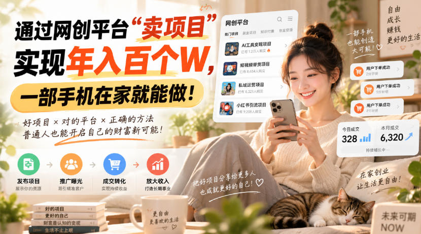 靠卖网创项目变现,一年拿下百万收益!一台手机就能操作!采购|汽车产业|汽车配件|机加工企业家交流社群中心