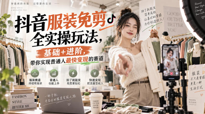 抖音服装免剪全实操玩法，基础+进阶，带你实现普通人最快变现的赛道采购|汽车产业|汽车配件|机加工企业家交流社群中心