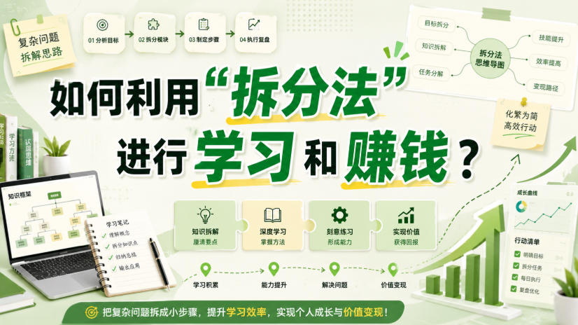 付费文章:如何利用“拆分法”进行学习和賺钱?采购|汽车产业|汽车配件|机加工企业家交流社群中心