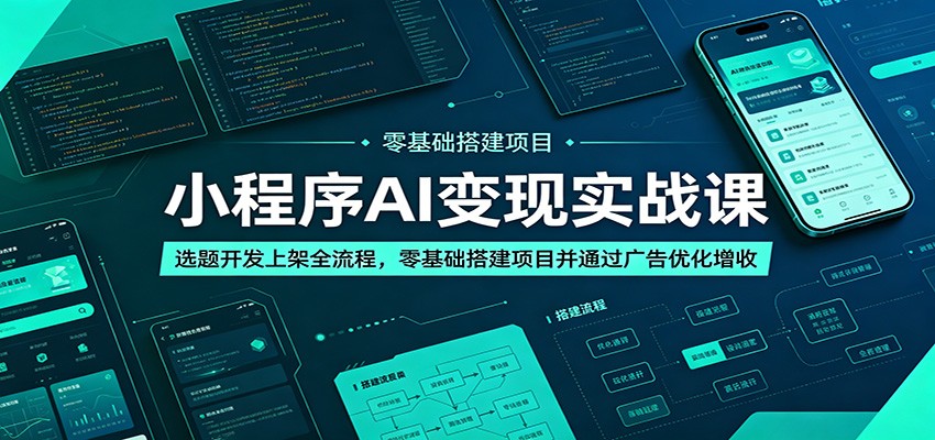 小程序AI变现实战课：选题开发上架全流程，零基础搭建项目并通过广告优化增收采购|汽车产业|汽车配件|机加工企业家交流社群中心