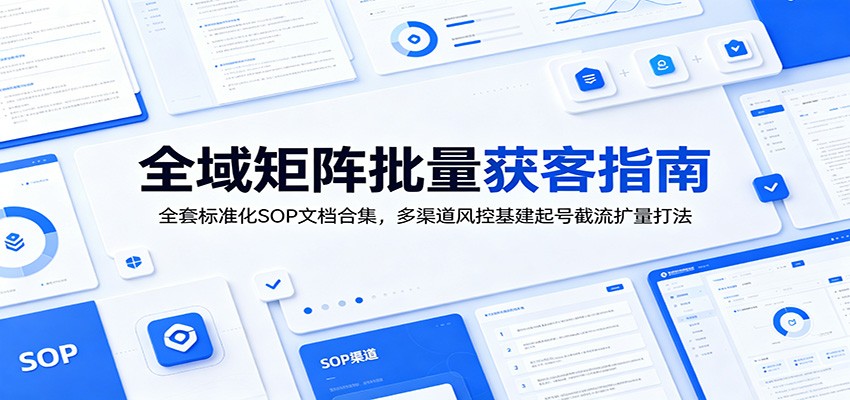 全域矩阵批量获客指南：全套标准化SOP文档合集，多渠道风控基建起号截流扩量打法采购|汽车产业|汽车配件|机加工企业家交流社群中心