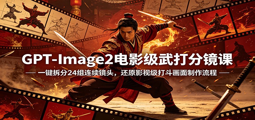 GPT-Image2电影级武打分镜课：一键拆分24组连续镜头，还原影视级打斗画面制作流程采购|汽车产业|汽车配件|机加工企业家交流社群中心