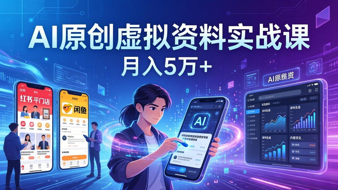AI原创虚拟资料实战课：2026新机会，小红书闲鱼开店，普通人用AI轻松变现，月入5万+采购|汽车产业|汽车配件|机加工企业家交流社群中心