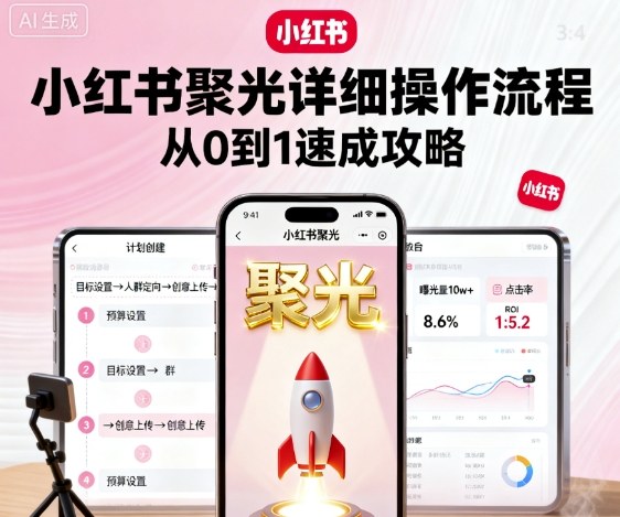 小红书聚光详细操作流程,小红书聚光从0到1速成攻略采购|汽车产业|汽车配件|机加工蚂蚁智酷企业交流社群中心