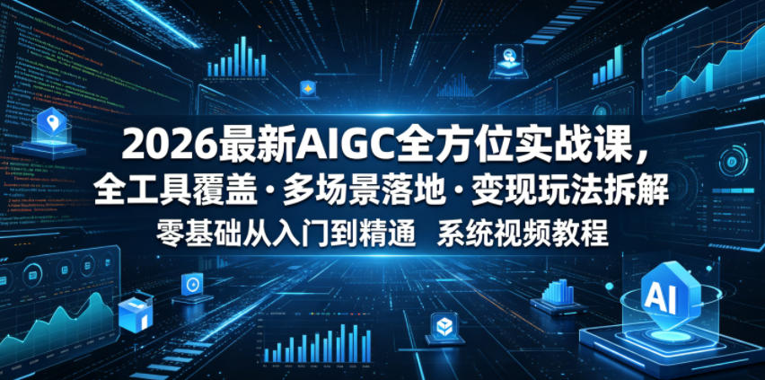 2026最新AIGC全方位实战课，全工具覆盖・多场景落地・变现玩法拆解，零基础从入门到精通系统视频教程采购|汽车产业|汽车配件|机加工企业家交流社群中心