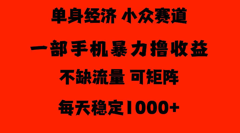 26年暴力单身经济，稳定日入500-1k，不缺流量，流量极大，冷门小众赛道，门槛低小白轻松上手【揭秘】采购|汽车产业|汽车配件|机加工企业家交流社群中心