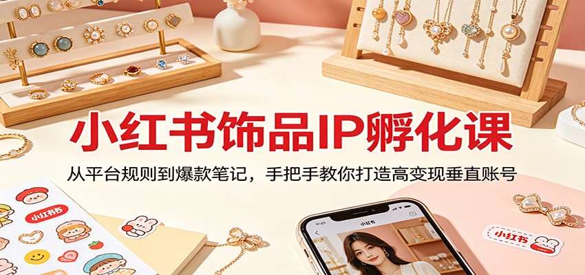 小红书饰品IP孵化课：从平台规则到爆款笔记，手把手教你打造高变现垂直账号采购|汽车产业|汽车配件|机加工企业家交流社群中心