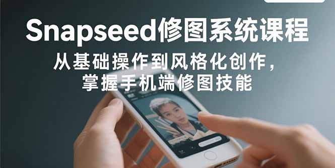 Snapseed修图系统课程：从基础操作到风格化创作，掌握手机端修图技能采购|汽车产业|汽车配件|机加工蚂蚁智酷企业交流社群中心