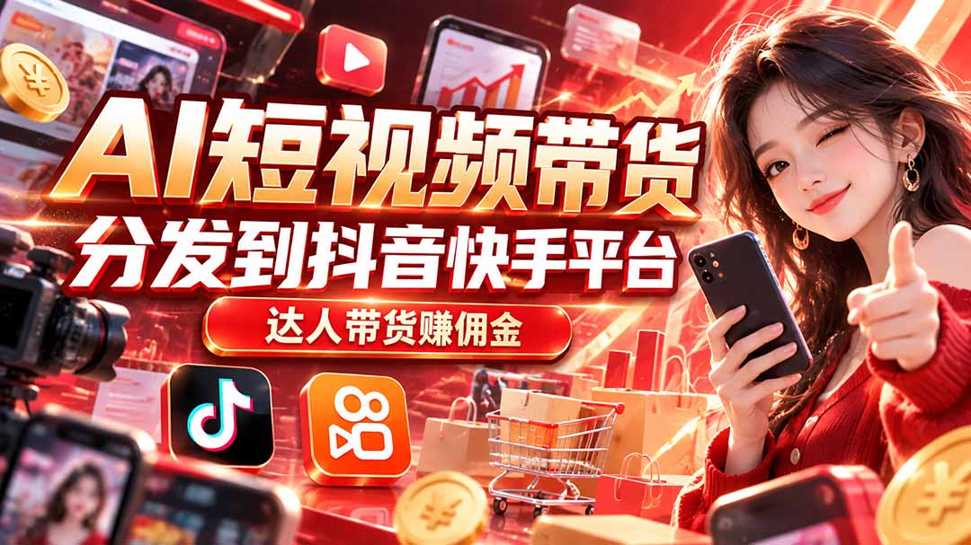 【AI短视频带货】分发到抖音快手平台,达人带货赚佣金采购|汽车产业|汽车配件|机加工企业家交流社群中心