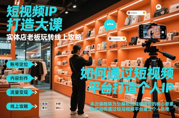 短视频ip打造大课，实体店老板玩转线上攻略采购|汽车产业|汽车配件|机加工蚂蚁智酷企业交流社群中心
