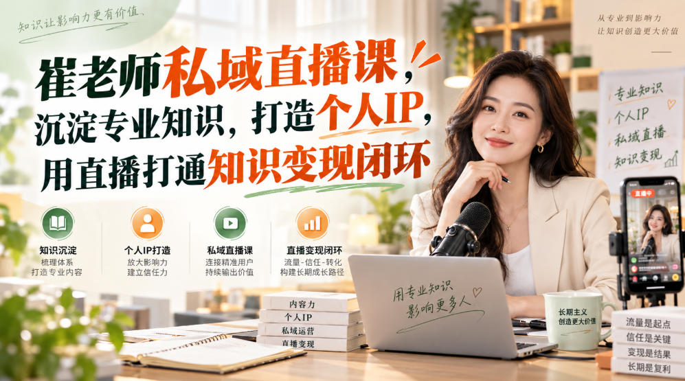 崔老师私域直播课，沉淀专业知识，打造个人IP，用直播打通知识变现闭环采购|汽车产业|汽车配件|机加工企业家交流社群中心